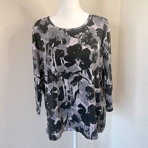 Nicki by Nicole Miller Abstract Floral Top ~ Size XL